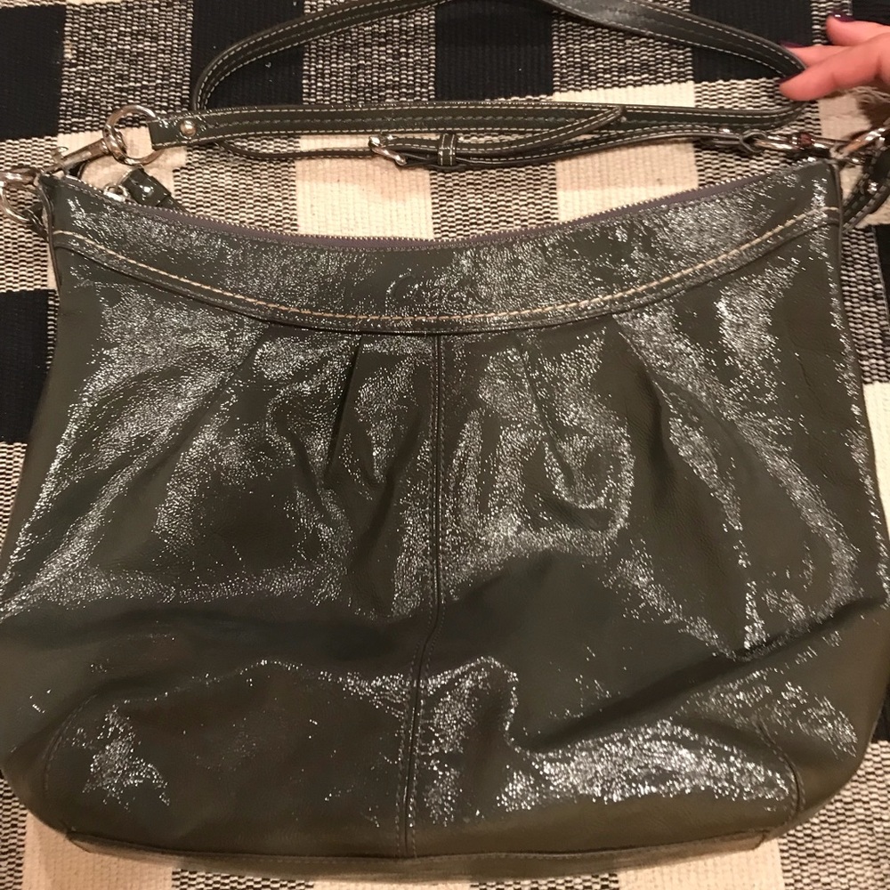 Coach Gray Patent Leather bag